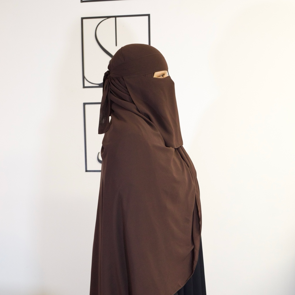 Single Niqab - Chocolate Brown